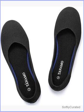 Women's Knit Ballet Flats Slip On Comfortable Office Casual Wedding Shoes